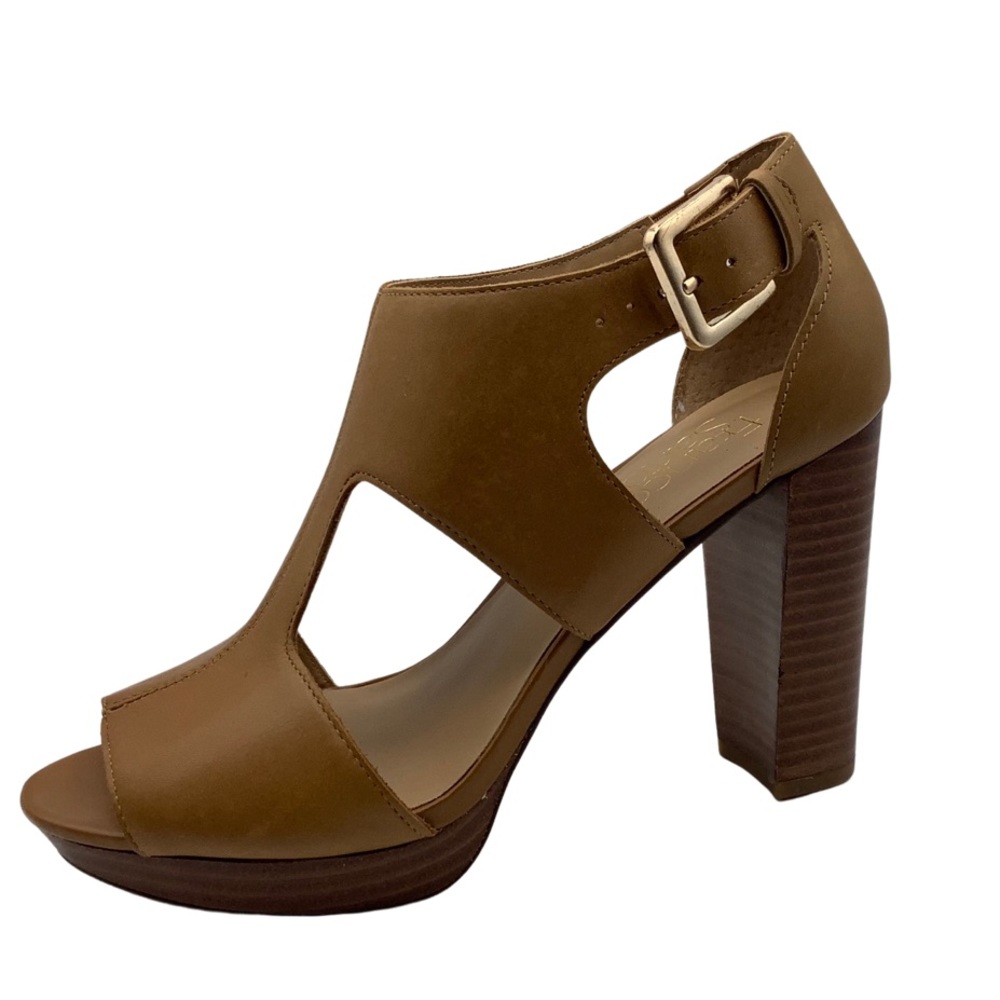 SOLD🏷Franco Sarto Madia Brown Leather Platform Heel Sandal, Size 7.5 NEW - Picture 2 of 7